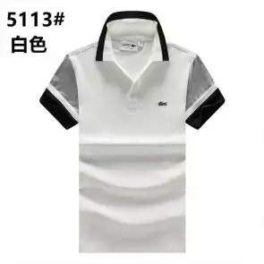 lacoste t-shirt big logo design polo sport color block blanc